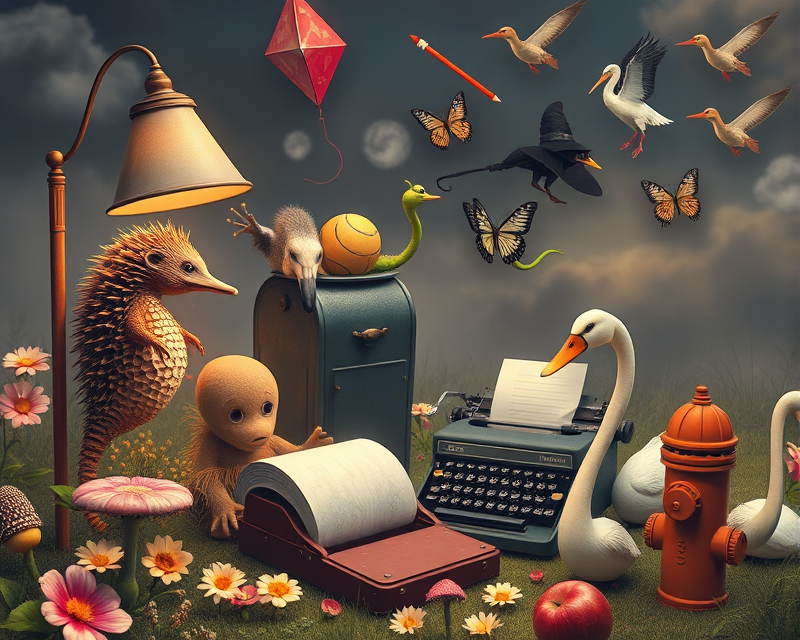 lamp, porcupine, seahorse, napkin, flower, mailbox, kite, mushroom, alien, marshmallow, witch, tennis, typewriter, wolf, butterfly, scarecrow, pencil, pelican, kangaroo, apple, swan, fire hydrant